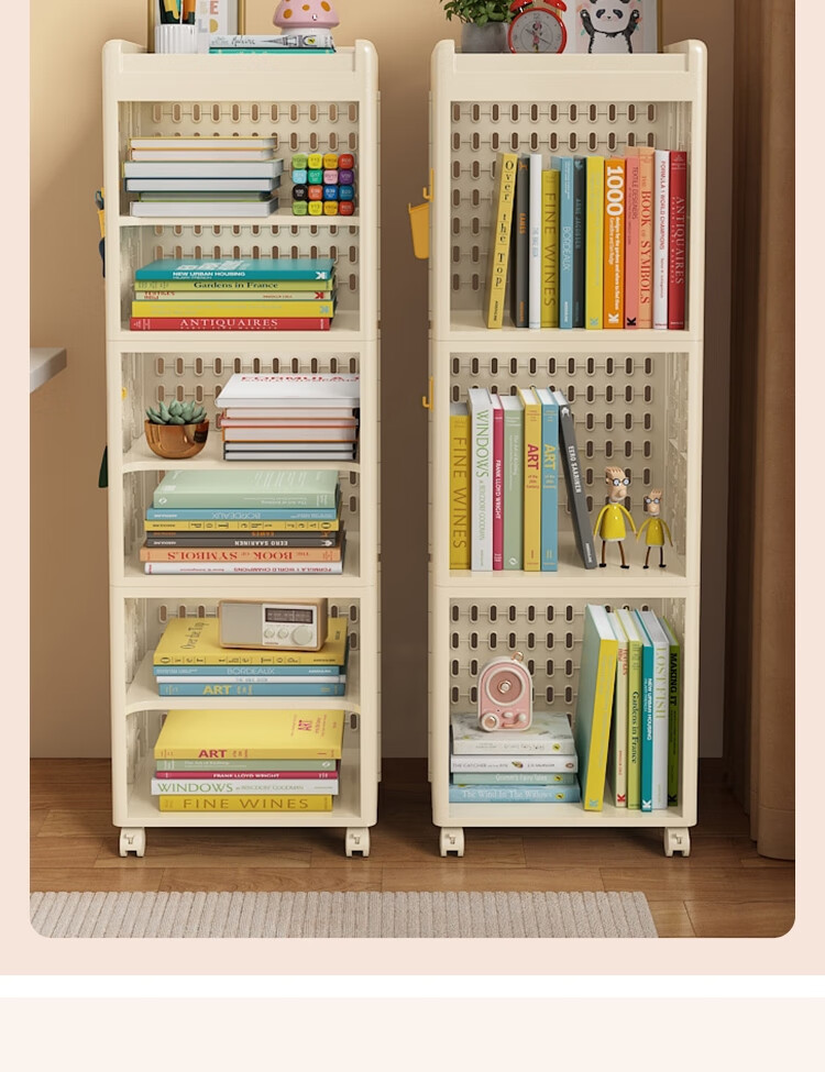 Anerya Kids Bookshelf and Picture Book Rack Mobile Baby Toy Storage Floor Standing Organizer Simple Book Storage 1