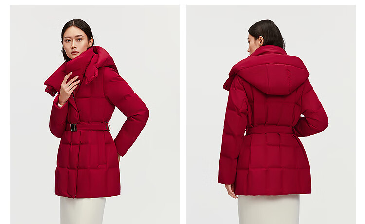 BOSIDENG Women's Thickened Goose Down Hooded Business Jacket Winter Coat New Year Red Hot Sale 26