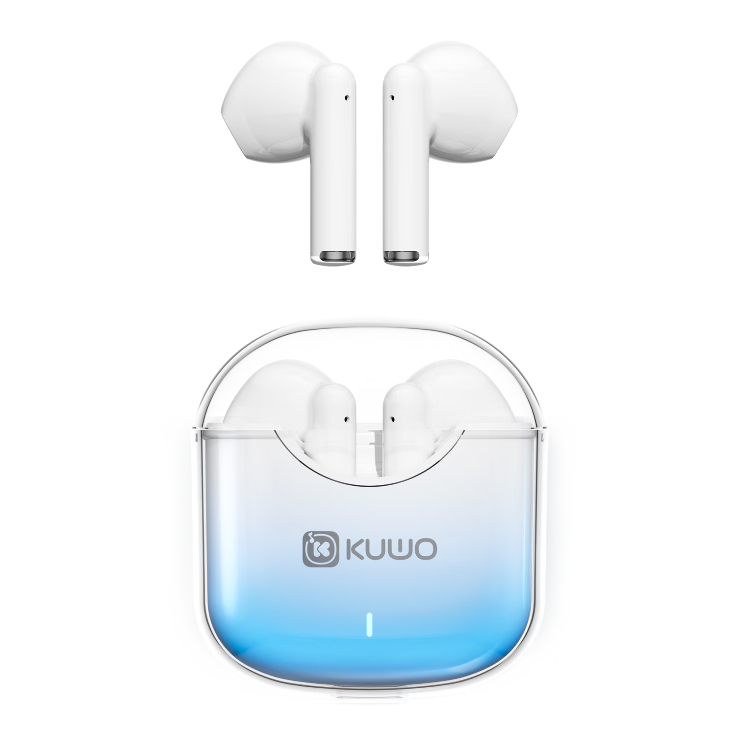 K KL02 True Wireless Bluetooth Earphones Semi-In-Ear Touch Control Tencent Music Gaming Sports Noise Cancelling Earphones Bluetooth 6.0 for Apple Huawei Xiaomi Phones Gradient Blue