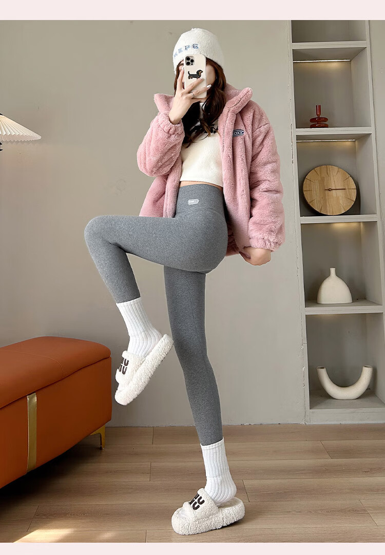 GRACEWELL Women's Wool and Silk Thermal Fleece-Lined Thickened High-Waist Slimming Leggings Winter Magic Pants 6