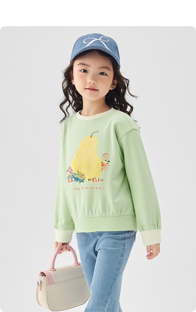 BALABALA Girls' Sweatshirt, Spring 2025 New Printed Top for Young Girls, [Same As In-Store], 201125121006 2