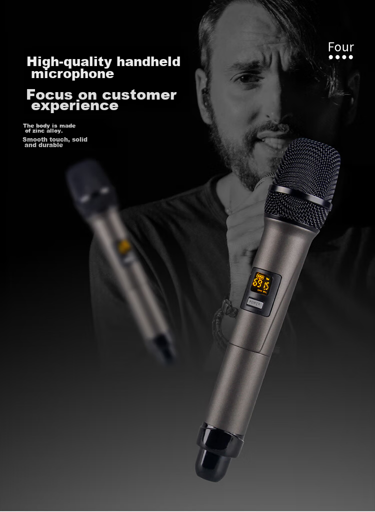 G-MARK X440 Wireless Microphone System with One Transmitter And Four Receivers, Metal UHF Adjustable Frequency Microphones for Outdoor Karaoke And Meetings 7