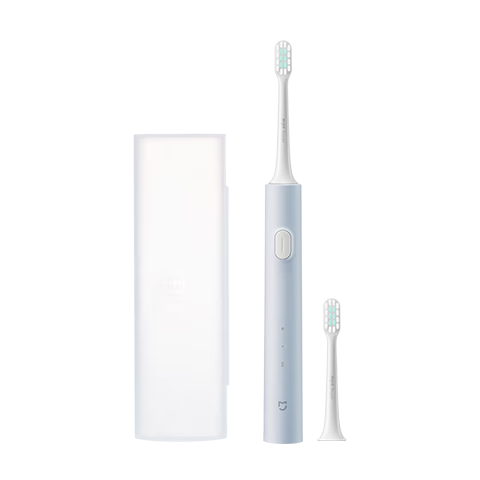 Mijia Xiaomi Electric Toothbrush T200C, Dual Brush Heads Portable Set, Adult Student Couple Style Sonic Gum Protection, Blue, Essential for Travel [Mid-Autumn Festival Gift]