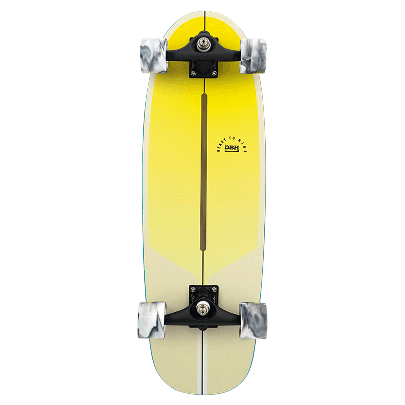 DBH Land Surfboard Children's Skateboard Adult Street Surfing Beginner Five-Star Professional Street Surfboard Lemon Yellow 30 Inch