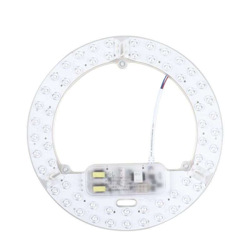 FSL Foshan Lighting Full Spectrum LED Ceiling Light Replacement Lamp Core Ra97 High CRI 60W Tri-Color Module Light Panel Three-Level Dimming φ280mm with Terminal Block