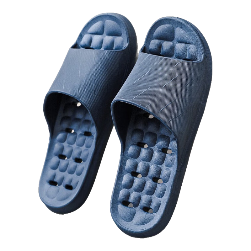 Huamei Jianbu Couples Home Indoor Bathroom Quick-Dry Thick Sole Non-Slip Slippers HM3333 Dark Blue Size 40-41