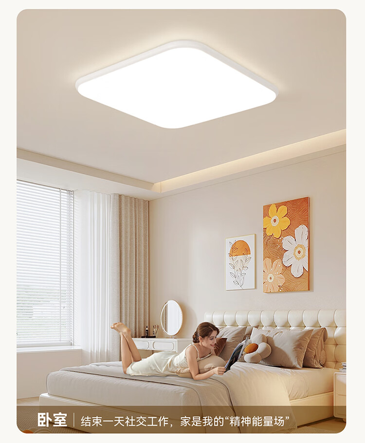 NVC Ceiling Light Living Room Main Light Full Spectrum Eye Protection Bedroom Ceiling Lamp Future Light White Snow PRO with Installation 11