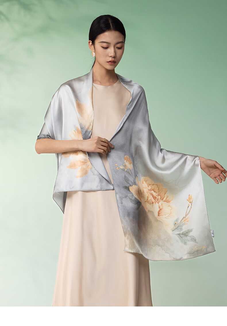 Embroiderer Silk Mulberry Silk Scarf Gift Box High-End Women's Shawl Long Scarf Gift for Elders Mom Women's Day 16
