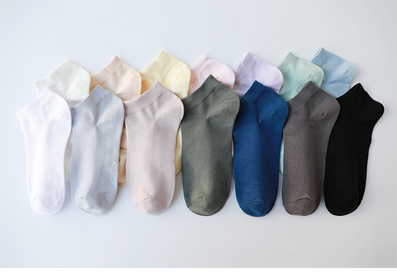 HINCLOUD Disposable Socks for Travel And Business Trips, Sweat-Absorbing Breathable No-Wash Daily Disposable Children's Colorful Short Socks, Pack of 7 Pairs 1