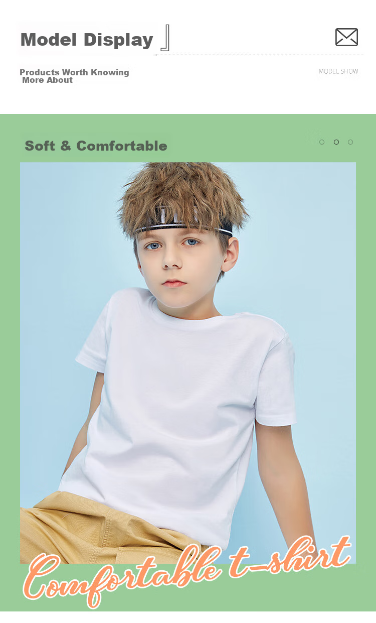 Nanjiren Children's T-Shirt, Boys And Girls Undershirt, Summer Round Neck Cotton White T-Shirt, Casual Versatile Short Sleeve for Older Kids, White, Size 110 11