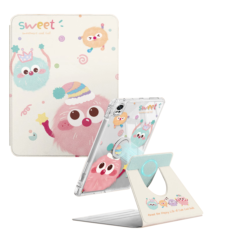 Aswa Huawei MatePad Air 12 2025/24 Model 12-inch Detachable Magnetic Case with Pen Slot 360-Degree Rotatable Stand Anti-Drop Anti-Bend High Transparency