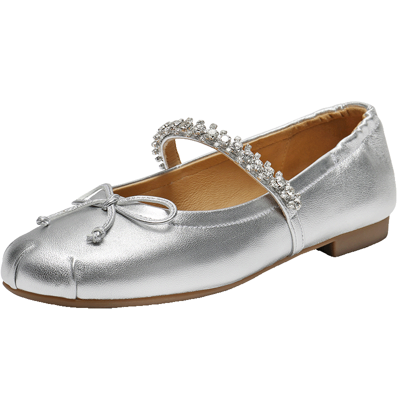 Belle Moonlight Mary Jane Women's Flat Casual Elegant Silver Ballet Shoes 3H9F5CQ5 Moonlight Silver Size 39