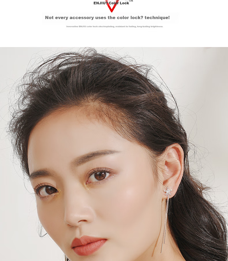 Dairuo No-Earring Ear Clips for Women, Long Tassel Design, Face-Slimming Effect, Practical Ear Studs, Versatile Daily Wear Jewelry, Gift Idea 17