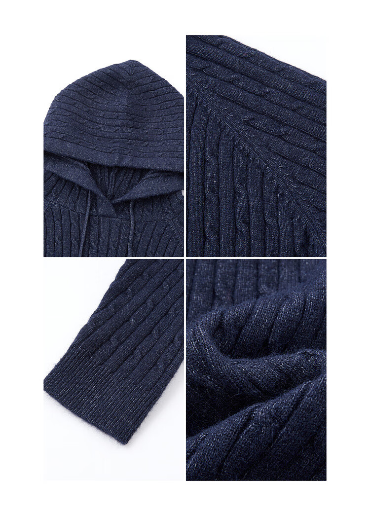 Demana Baby Skin Touch Spring Korean Style Hooded Cable Knit Loose Fit Mid-Length Dress for Women 19