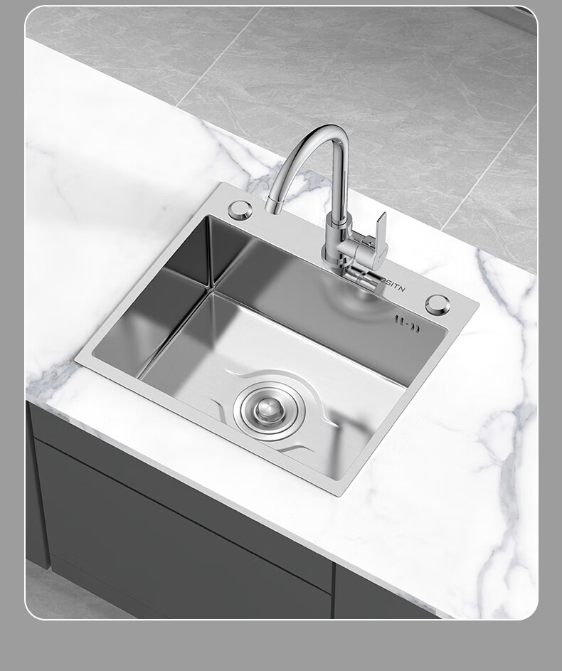 BSITN Kitchen Single Bowl Sink Integrated Stainless Steel Small Handmade Washing Basin BS001 13