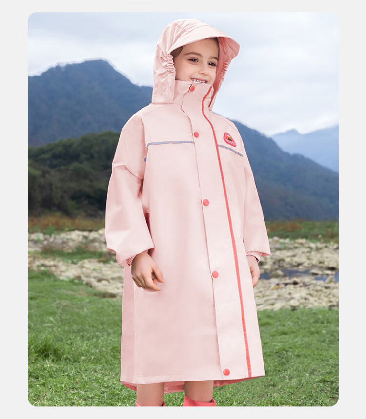 Lemon Baby Children's Raincoat Elementary School Rain Poncho Unisex Kids Schoolwear with Backpack Cover Full Body Waterproof Coat Lime Green L 2
