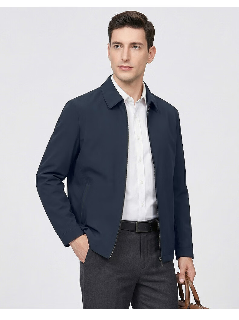 FIRS Men's Jacket Executive Coat Spring Autumn Business Casual Young Middle-aged Turn-down Collar Simple Workwear Short Coat 9