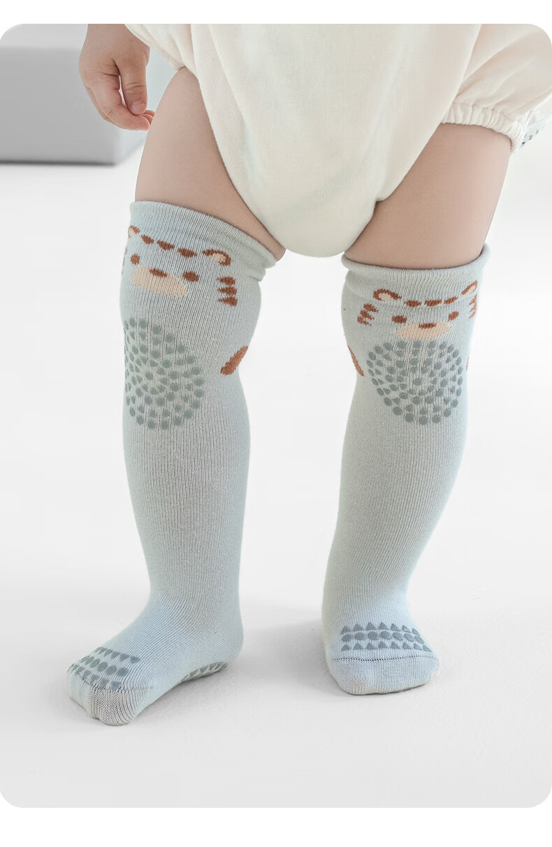 Growth Baby Knee-High Socks Spring Autumn Over-the-Knee Non-Slip Silicone Crawling Indoor Toddler Floor Socks 3