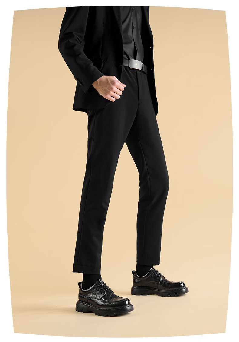 HLA Men's British Style Thick Sole Height Increasing Business Casual Derby Shoes HAAPXM3EBI302 Black Size 39 6