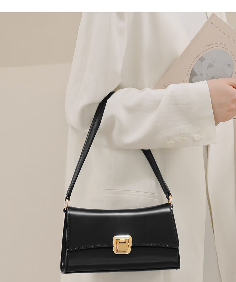 Miaodi 2026 Workplace Underarm Baguette Bag Cowhide Exquisite Niche Light Luxury Shoulder Crossbody Handbag Birthday Gift 15