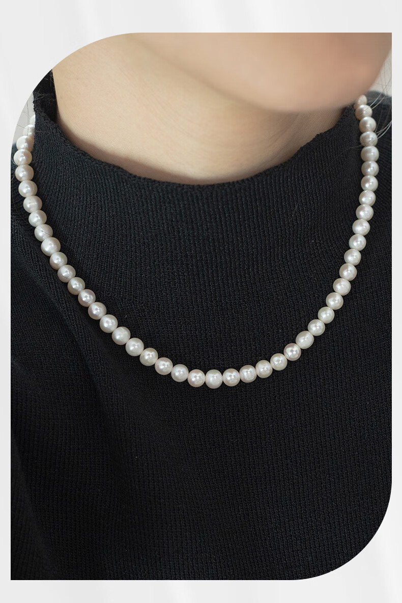 Hrfly White Pearl Necklace, Collarbone Chain, Baby Bead Jewelry Gift for Women, Girlfriend, Wife, Teacher's Day Birthday Gift Box 4