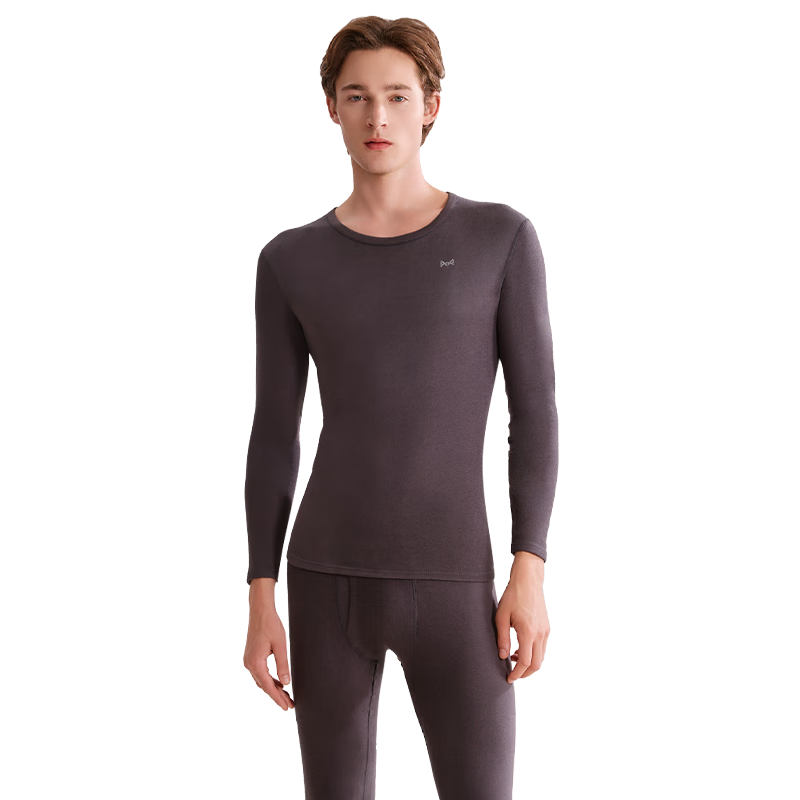 MiiOW [Mink Cashmere Acetate Wool Silk] Men's Thermal Underwear Set Autumn Shirt and Pants with Knee Warmers