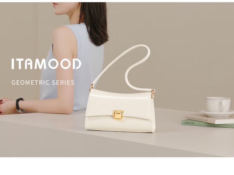 Miaodi 2026 Workplace Underarm Baguette Bag Cowhide Exquisite Niche Light Luxury Shoulder Crossbody Handbag Birthday Gift 2