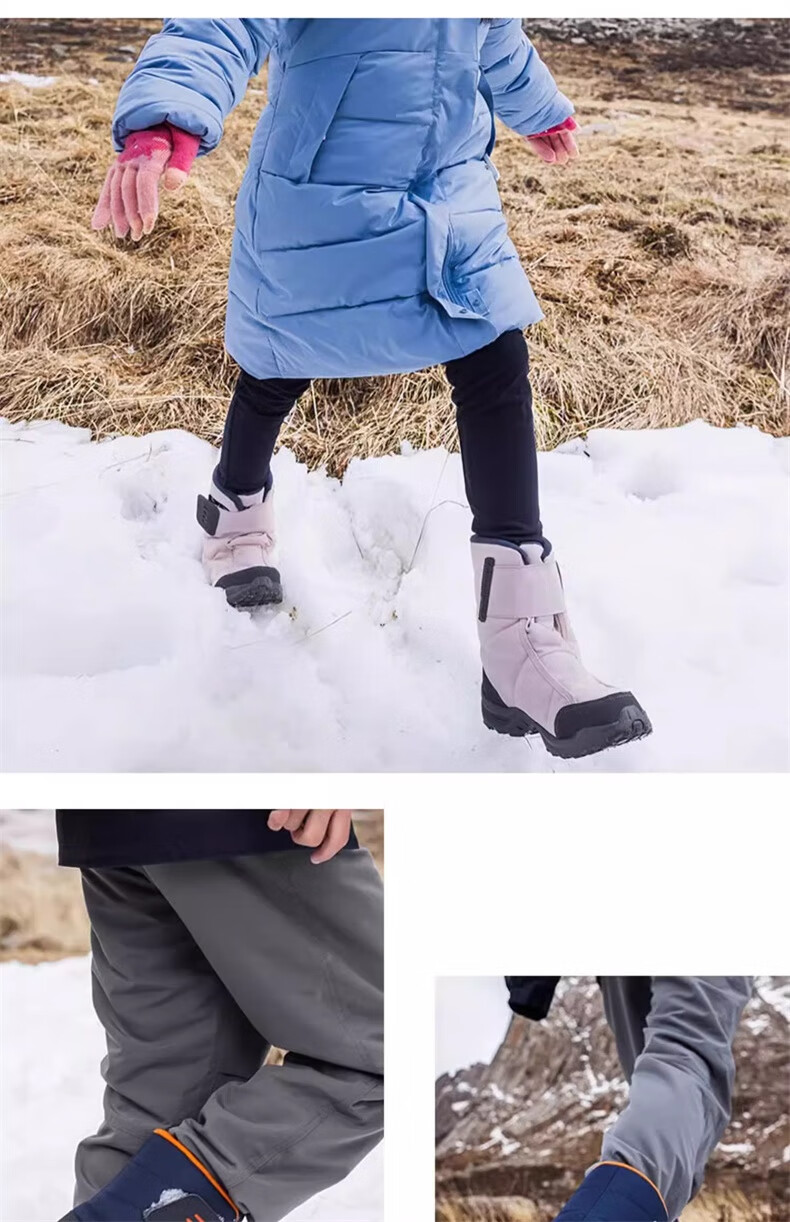 DECATHLON SH100 Children's Snow Boots, Thickened, Warm, Waterproof, Non-Slip, for Hiking And Mountaineering, Cotton Boots, Size 32-43, 4029 22