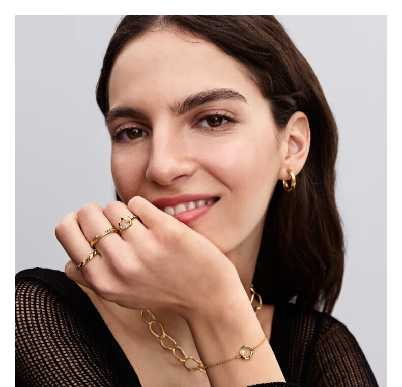 Pandora Nature Wave Pattern Ring, Gold Texture, Birthday Gift 2
