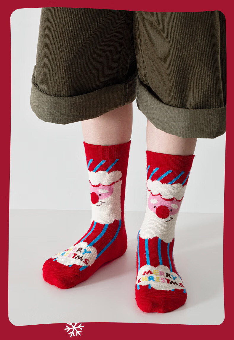 Miiow Christmas Gift Children's Socks Autumn Winter Cotton Girls Baby Kids Christmas Socks Boys Cartoon Mid-Calf Socks 5