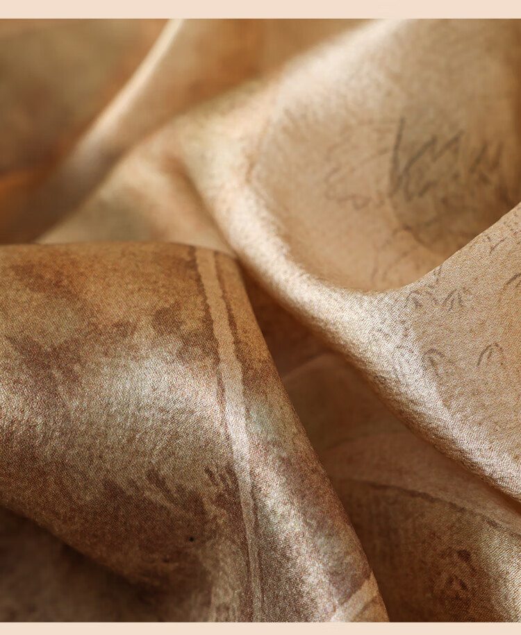 Shanghai Story Women's 100% Mulberry Silk Pearl Satin Scarf Gift Box Autumn Lotus 17