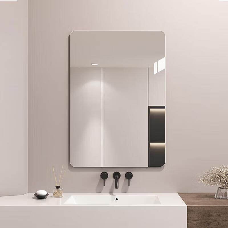 Xiaojiangcai Bathroom Mirror HD Wall-Mounted Frameless Toilet Bathroom Mirror 40x60cm