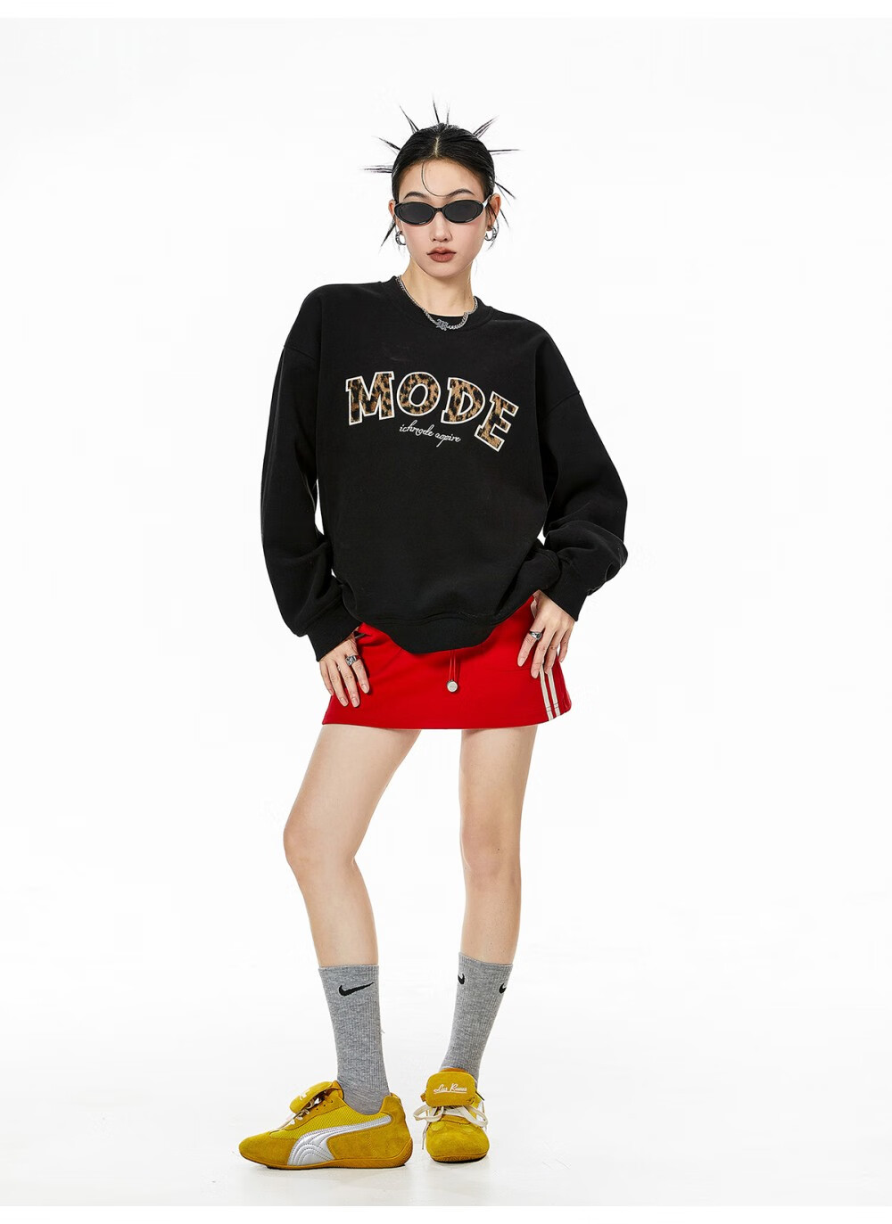 ICH MODE American Style Gray Crewneck Sweatshirt Women 2026 Spring New Loose Casual Jacket Top Light Gray S 28