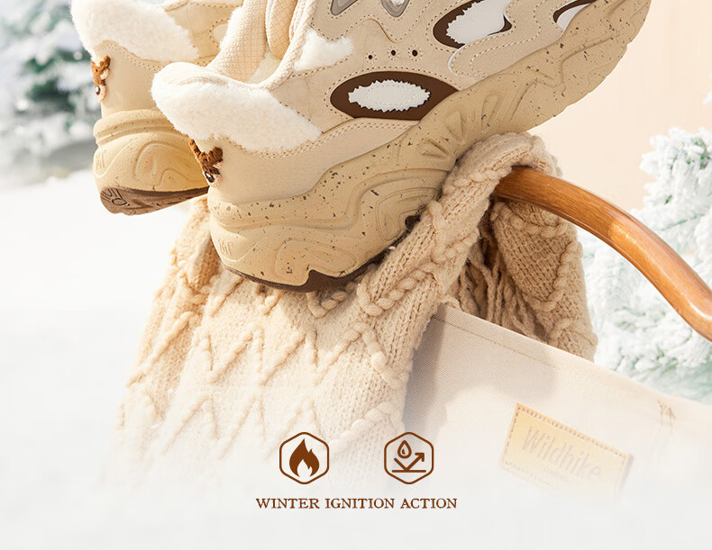 361° Women's Winter Fleece-Lined Retro Snow Boots Thick-Soled Casual Dad Sneakers 682446704B-6 1