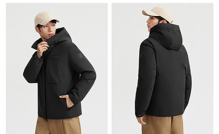 BOSIDENG Men's Off-Season 90% Down Thickened Hooded Loose Short Casual Warm Jacket 18