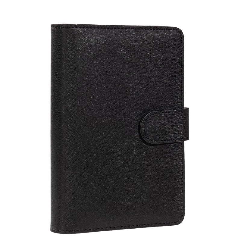Deli 48K 100-Sheet Loose-Leaf Notebook 6-Hole Business Work Diary Black Leather Cover 3152
