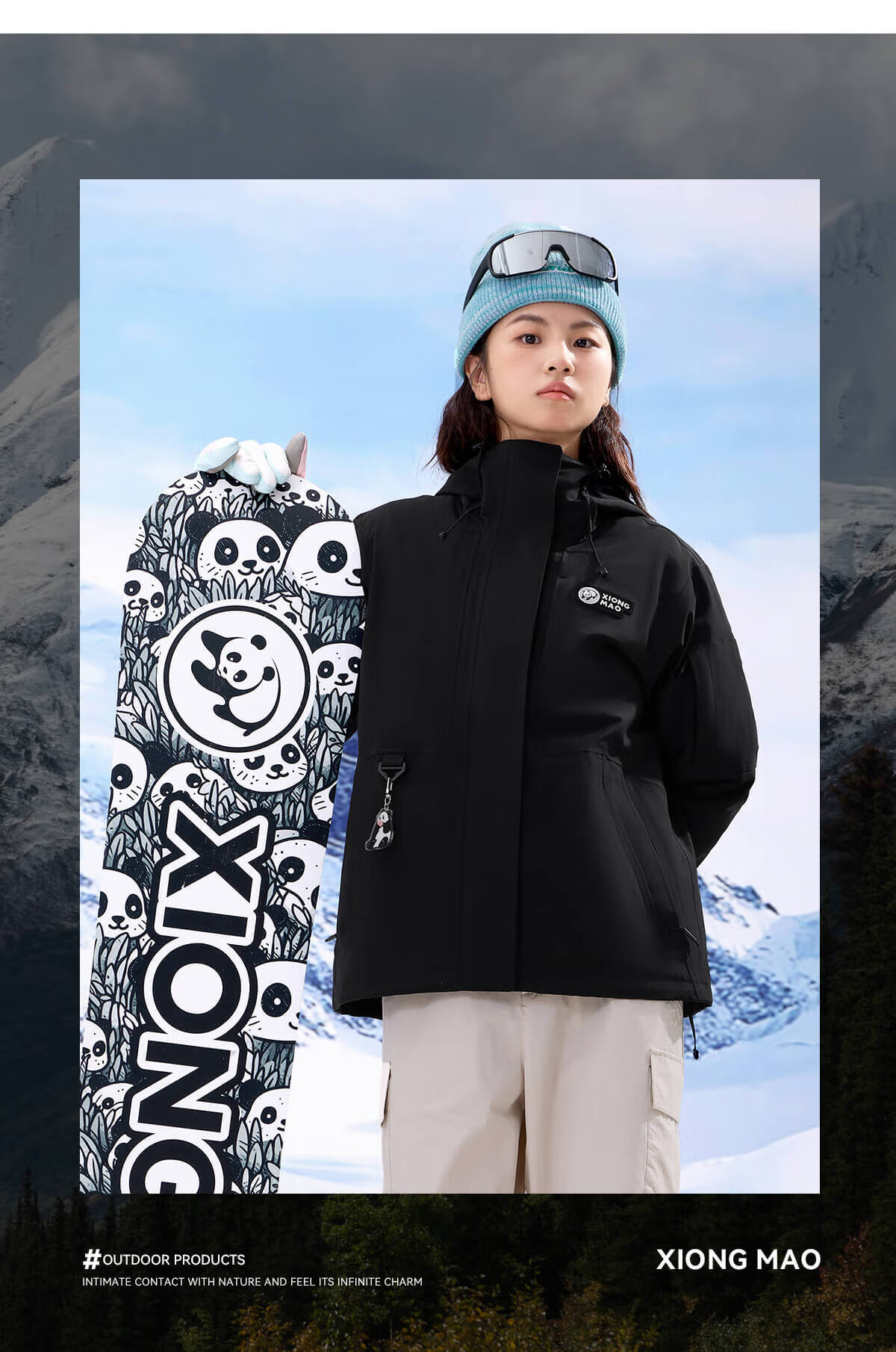 Panda Camel Series Outdoor Three-in-One Waterproof Windproof Thermal Mountaineering Jacket with Down Liner, Men's M 18