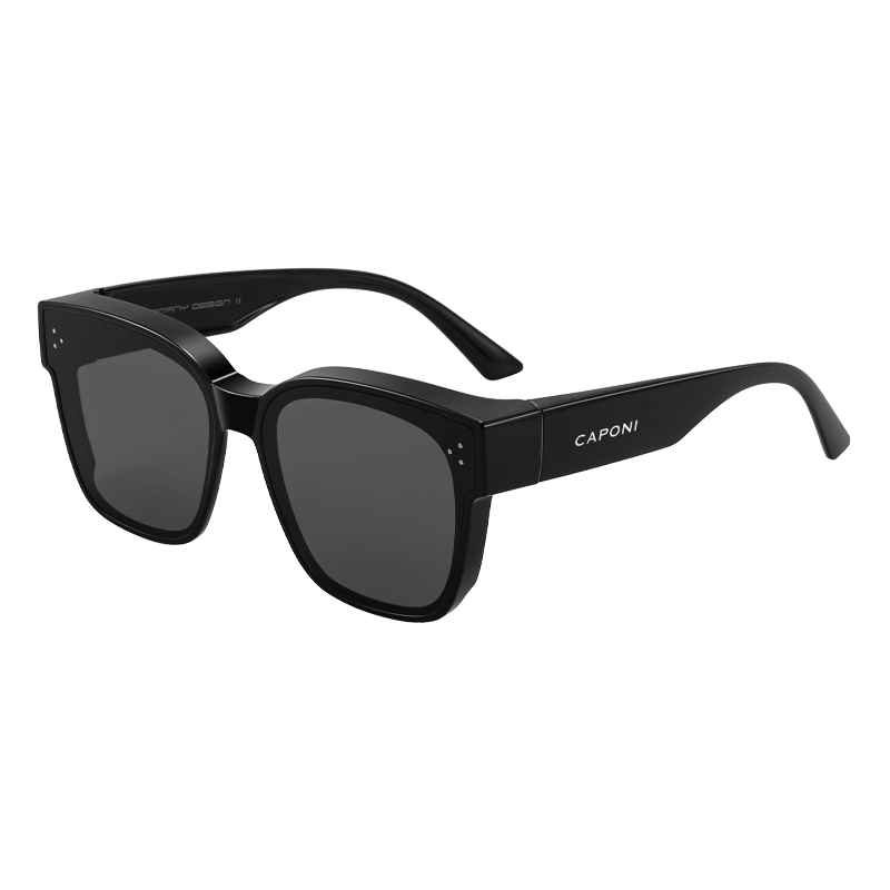 Jiaboli Polarized Clip-On Sunglasses for Prescription Glasses Unisex Driving UV Protection HUD Sun Glasses
