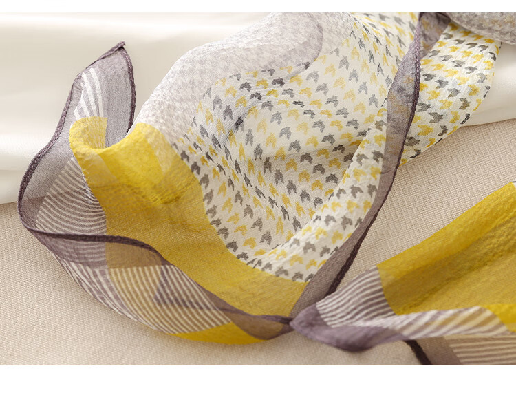 Shanghai Story Women's Summer Printed Silk Scarf 100% Mulberry Silk Neck Scarf Commuter Gift for Girlfriend Valentine's Day 17