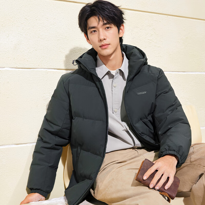 361° Men's Down Jacket Autumn Winter Three-Protection Water-Repellent Short Hooded Warm Sports Casual Coat 652544301D-5