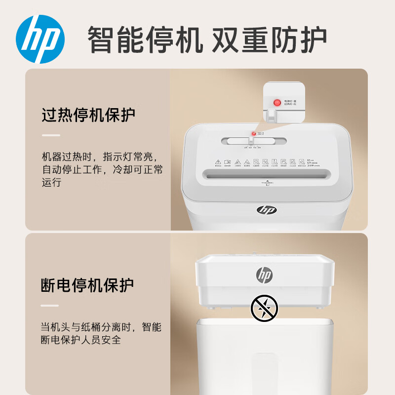 HP Mini A5 Desktop Shredder, 6-Sheet Capacity, Level 4 Security, Compact, Quiet, Shreds Paper/Staples/Credit Cards W0606CC