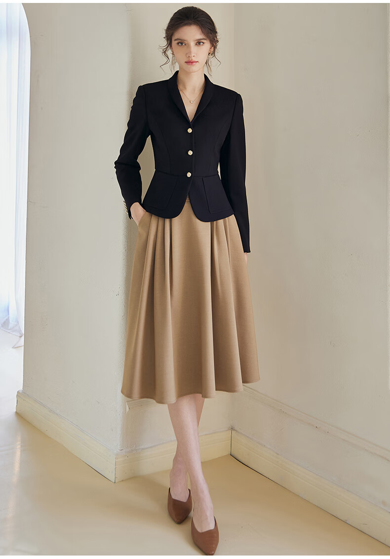 ROEYSHOUSE Women's Intellectual Formal Blazer 2026 Spring Slim Fit Long Sleeve Short Jacket 07455 Black S 5