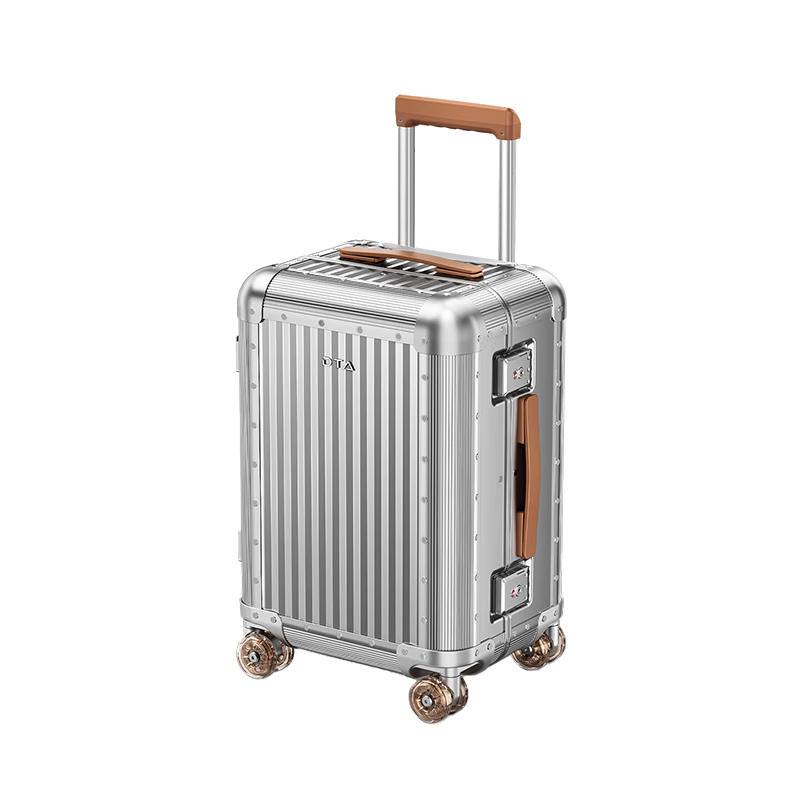 DTA Full Aluminum Magnesium Alloy Luggage Durable Unisex Carry-On Spinner Suitcase Business Travel Trolley Bag