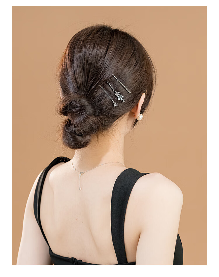 CHIMERA Set of 3 Small Bangs Hair Clips Side Clips Elegant Back Hair Tidy Hair Accessories for Women Qixi Festival Gift 7