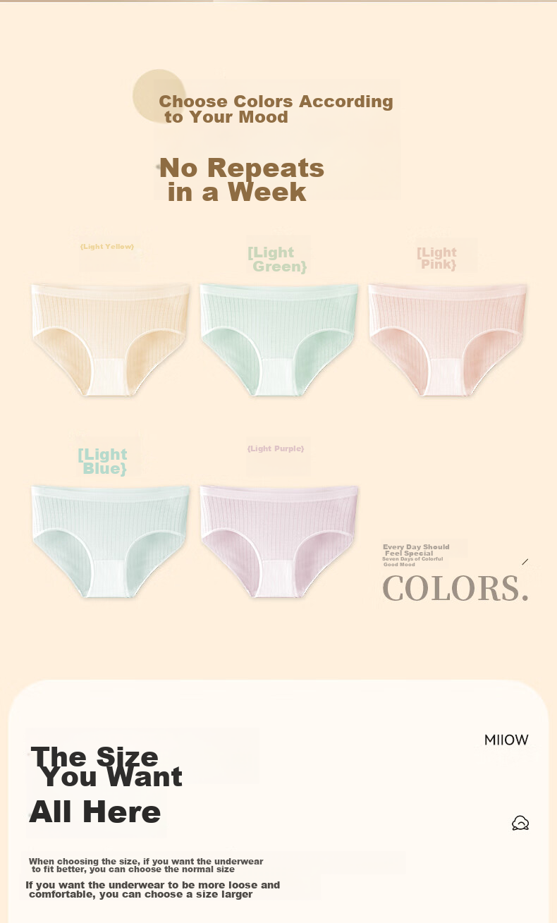 MiiOW Disposable Women's Underwear, Pure Cotton Crotch, No-Wash, Striped, Sterilized, for Pregnancy, Menstruation, Travel, Business Trips, White 15