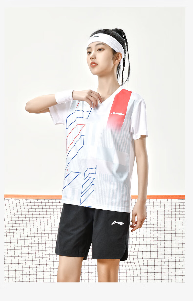 Li-Ning Badminton Shirt for Men And Women, Quick-Drying Cool Competition Top Versatile Sports T-Shirt Team Uniform XL 8