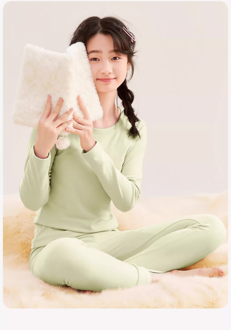 Langsha Junior High School Girls Autumn Winter Cotton Antibacterial Thermal Underwear Set for Teenagers and High School Students 15