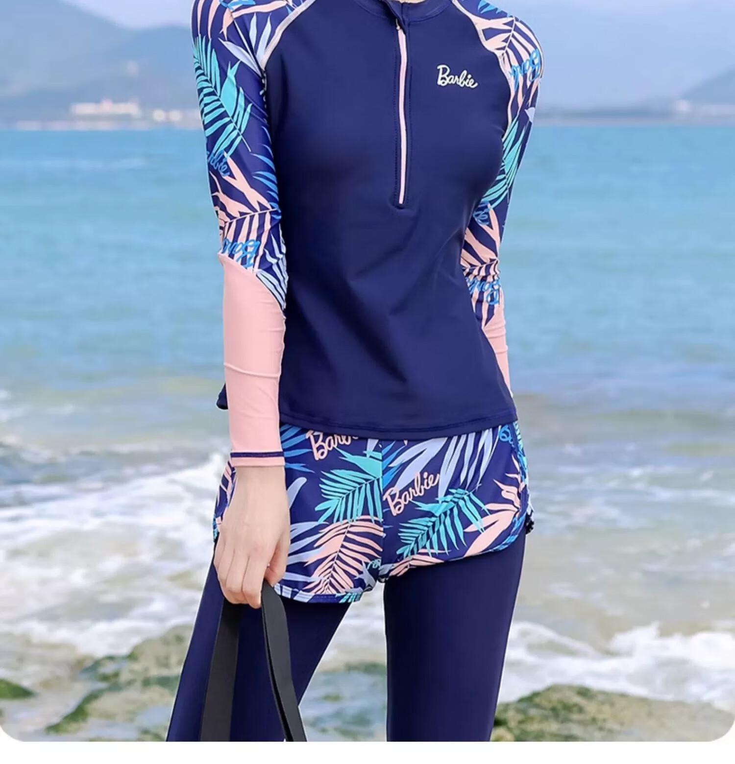 Barbie Sun Protection Two-Piece Swimsuit for Women, Conservative Slimming Long-Sleeve Top And Long Pants Diving Swimwear for Ladies' Beach Vacatio 23
