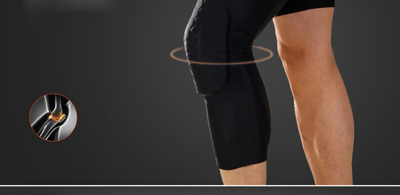 LAC Anti-Collision Cycling Knee Pads Warm Basketball Sports Knee and Calf Guards Breathable Men's Long XL Single Piece 2