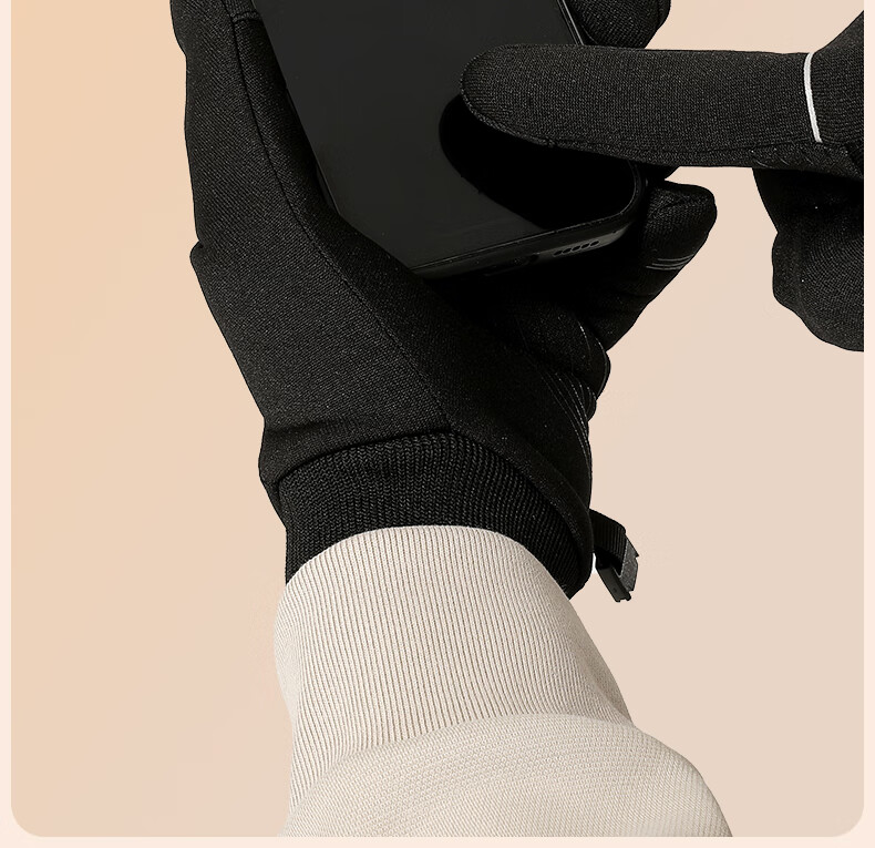 ANTA Thermal Gloves Winter Riding Fleece Lined Electric Bike Windproof Touchscreen Ski Outdoor Anti-Freeze Gloves M 8